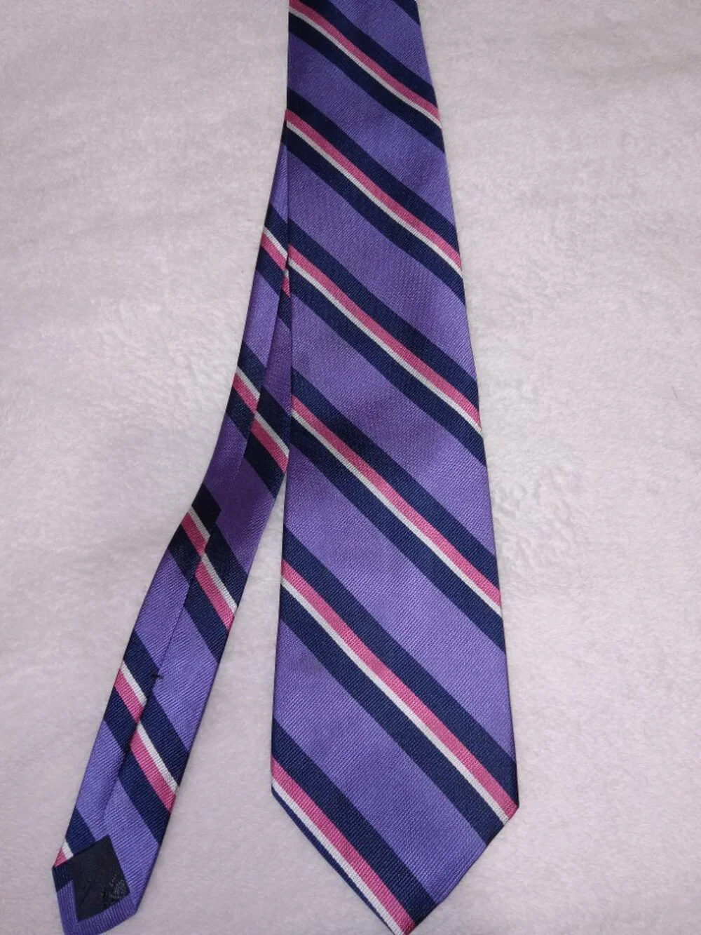 Vintage Brooks Brothers Makers Tie Made in USA Purple Striped Silk Necktie Class